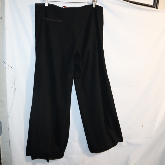 COP COPINE Black Wide leg Pant Hem Pleated Dress Pants - Picture 9 of 16